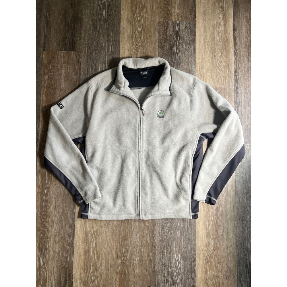 Ping Collection Mens Gray Full Zip‎ Fleece Golf Jacket Crooked Creek Large